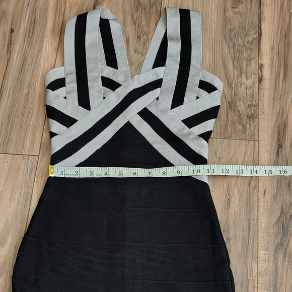 Rachael G Stretch Dress with Thick Straps, Black with Gray - Picture 11 of 12